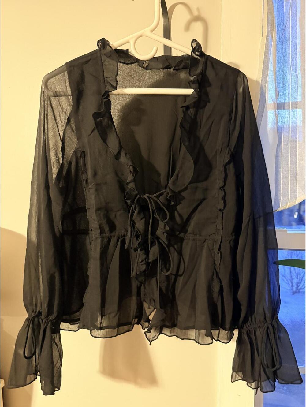 See-through Black shirt sz M